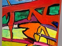 Acryl schilderij op doek maya wildevuur (1944-2023), abstract ii, bouwjaar 2004 - afbeelding 5 van  9
