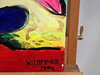 Acryl schilderij op doek maya wildevuur (1944-2023), abstract ii, bouwjaar 2004 - afbeelding 6 van  9