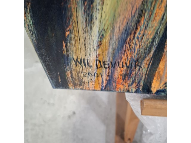 Acryl schilderij op doek, maya wildevuur (1944-2023), afrikaanse vrouw, 2001 - afbeelding 6 van  8