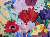 Acryl schilderij op doek maya wildevuur (1944-2023), boeket, bouwjaar 1997 - afbeelding 5 van  10