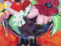 Acryl schilderij op doek maya wildevuur (1944-2023), boeket, bouwjaar 1997 - afbeelding 7 van  10
