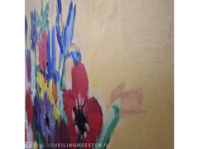 Acryl schilderij op doek maya wildevuur (1944-2023), boeket, bouwjaar 1997 - afbeelding 8 van  10