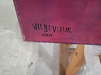 Acryl schilderij op doek, maya wildevuur (1944-2023), meisje met rietje, 2001 - afbeelding 6 van  8