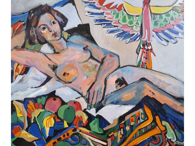 Acryl schilderij op doek, maya wildevuur (1944-2023), nicole, 1988 - afbeelding 1 van  7