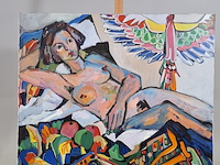 Acryl schilderij op doek, maya wildevuur (1944-2023), nicole, 1988 - afbeelding 2 van  7