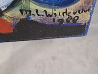 Acryl schilderij op doek, maya wildevuur (1944-2023), nicole, 1988 - afbeelding 5 van  7