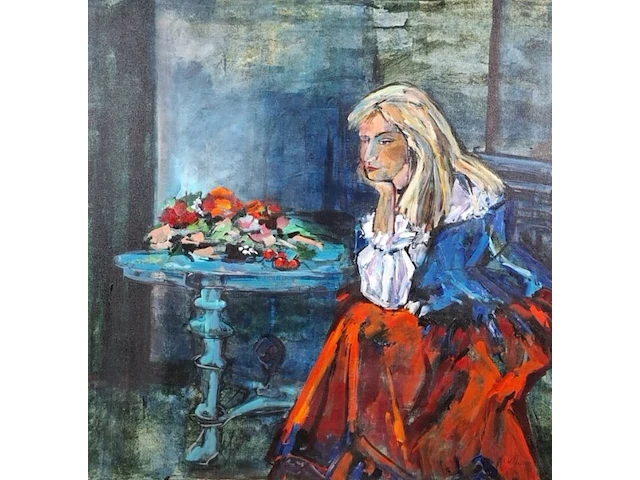 Acryl schilderij op doek maya wildevuur (1944-2023), pascalle , bouwjaar 1991 - afbeelding 1 van  12