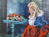 Acryl schilderij op doek maya wildevuur (1944-2023), pascalle , bouwjaar 1991