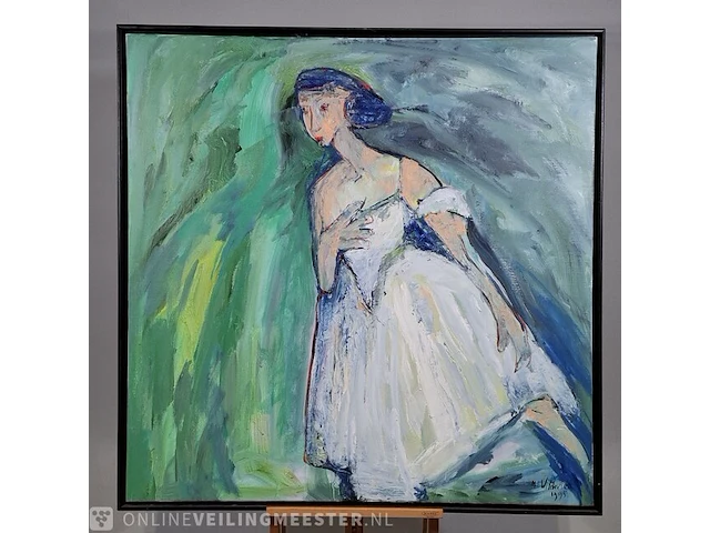 Acryl schilderij op doek maya wildevuur (1944-2023), portret, bouwjaar 1995 - afbeelding 3 van  10