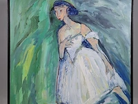 Acryl schilderij op doek maya wildevuur (1944-2023), portret, bouwjaar 1995 - afbeelding 3 van  10