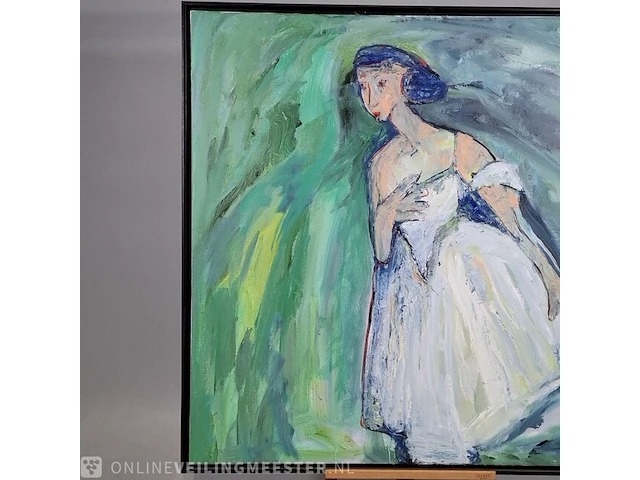 Acryl schilderij op doek maya wildevuur (1944-2023), portret, bouwjaar 1995 - afbeelding 4 van  10