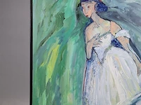 Acryl schilderij op doek maya wildevuur (1944-2023), portret, bouwjaar 1995 - afbeelding 4 van  10
