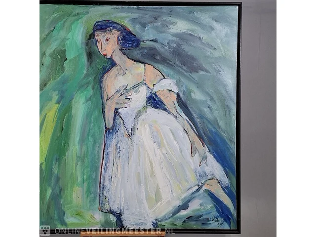 Acryl schilderij op doek maya wildevuur (1944-2023), portret, bouwjaar 1995 - afbeelding 5 van  10
