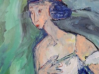 Acryl schilderij op doek maya wildevuur (1944-2023), portret, bouwjaar 1995 - afbeelding 6 van  10