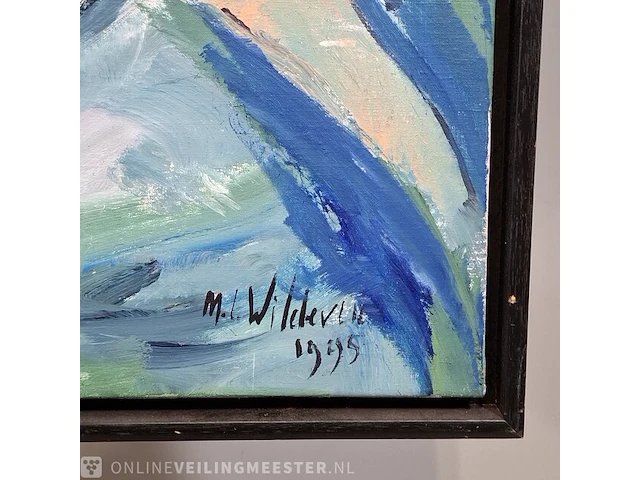 Acryl schilderij op doek maya wildevuur (1944-2023), portret, bouwjaar 1995 - afbeelding 8 van  10