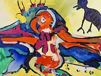Acryl schilderij op doek maya wildevuur (1944-2023), vogels, bouwjaar 1992 - afbeelding 1 van  12