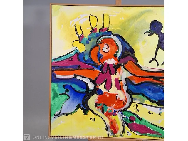 Acryl schilderij op doek maya wildevuur (1944-2023), vogels, bouwjaar 1992 - afbeelding 6 van  12