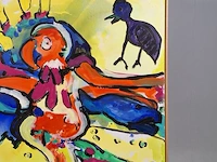 Acryl schilderij op doek maya wildevuur (1944-2023), vogels, bouwjaar 1992 - afbeelding 7 van  12