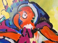 Acryl schilderij op doek maya wildevuur (1944-2023), vogels, bouwjaar 1992 - afbeelding 8 van  12