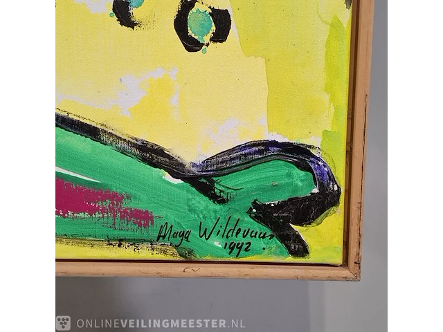 Acryl schilderij op doek maya wildevuur (1944-2023), vogels, bouwjaar 1992 - afbeelding 10 van  12