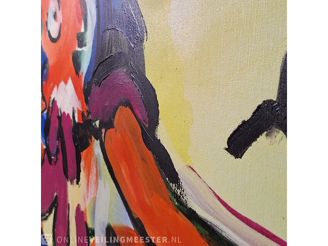 Acryl schilderij op doek maya wildevuur (1944-2023), vogels, bouwjaar 1992 - afbeelding 11 van  12
