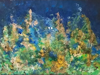 Acryl schilderij op paneel, maya wildevuur (1944-2023), abstract, 1989 - afbeelding 1 van  9