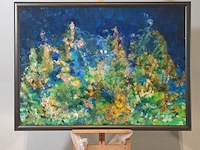 Acryl schilderij op paneel, maya wildevuur (1944-2023), abstract, 1989 - afbeelding 2 van  9