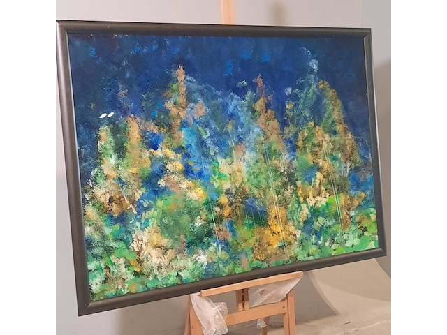 Acryl schilderij op paneel, maya wildevuur (1944-2023), abstract, 1989 - afbeelding 3 van  9