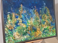 Acryl schilderij op paneel, maya wildevuur (1944-2023), abstract, 1989 - afbeelding 3 van  9