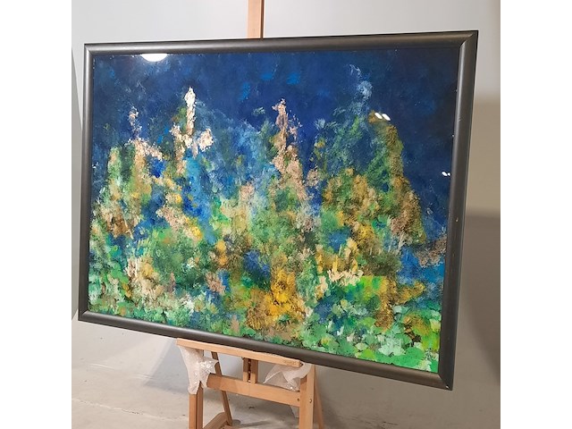 Acryl schilderij op paneel, maya wildevuur (1944-2023), abstract, 1989 - afbeelding 4 van  9