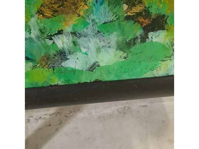 Acryl schilderij op paneel, maya wildevuur (1944-2023), abstract, 1989 - afbeelding 5 van  9