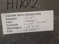 Acryl schilderij op paneel, maya wildevuur (1944-2023), abstract, 1989 - afbeelding 8 van  9