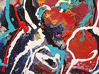 Acryl schilderij op paneel, maya wildevuur (1944-2023), abstract, 1997