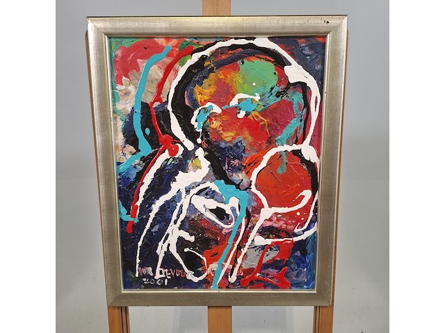 Acryl schilderij op paneel, maya wildevuur (1944-2023), abstract, 1997 - afbeelding 2 van  8