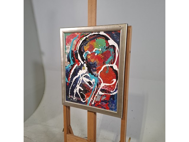 Acryl schilderij op paneel, maya wildevuur (1944-2023), abstract, 1997 - afbeelding 4 van  8