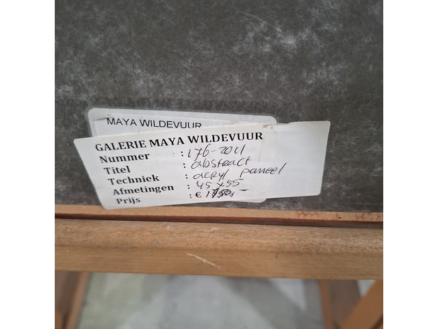 Acryl schilderij op paneel, maya wildevuur (1944-2023), abstract, 1997 - afbeelding 8 van  8