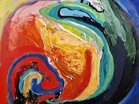 Acryl schilderij op paneel maya wildevuur (1944-2023), abstract, bouwjaar 1999