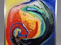 Acryl schilderij op paneel maya wildevuur (1944-2023), abstract, bouwjaar 1999 - afbeelding 5 van  12
