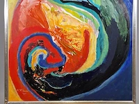 Acryl schilderij op paneel maya wildevuur (1944-2023), abstract, bouwjaar 1999 - afbeelding 7 van  12