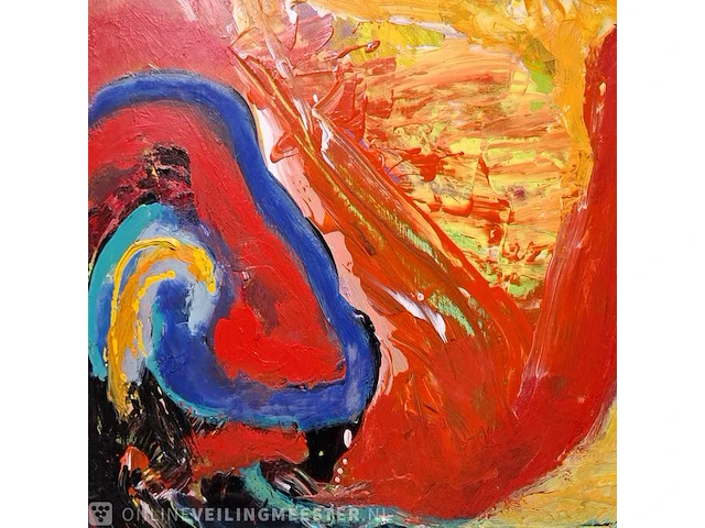 Acryl schilderij op paneel maya wildevuur (1944-2023), abstract, bouwjaar 1999 - afbeelding 8 van  12