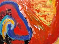 Acryl schilderij op paneel maya wildevuur (1944-2023), abstract, bouwjaar 1999 - afbeelding 8 van  12