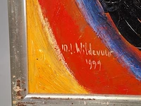 Acryl schilderij op paneel maya wildevuur (1944-2023), abstract, bouwjaar 1999 - afbeelding 9 van  12