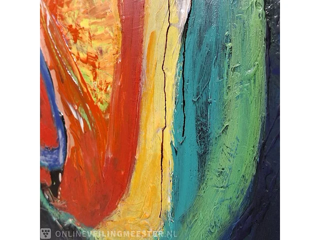 Acryl schilderij op paneel maya wildevuur (1944-2023), abstract, bouwjaar 1999 - afbeelding 11 van  12
