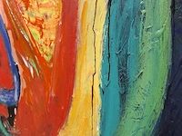 Acryl schilderij op paneel maya wildevuur (1944-2023), abstract, bouwjaar 1999 - afbeelding 11 van  12