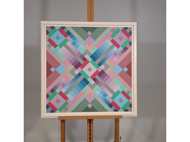 Acryl schilderij, r. rolleman, 1982 - afbeelding 1 van  8