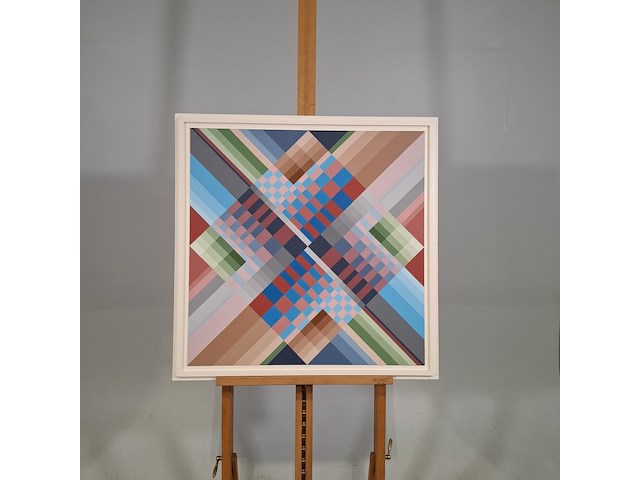 Acryl schilderij, r. rolleman, 1982 - afbeelding 1 van  8