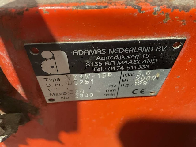 Adamas vz 4w-13b vloerzaagmachine - afbeelding 6 van  6