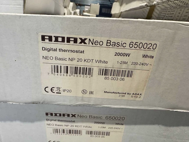Adax - basic np 20 kdt - elektrische convector warmtepaneel (2x) - afbeelding 3 van  4