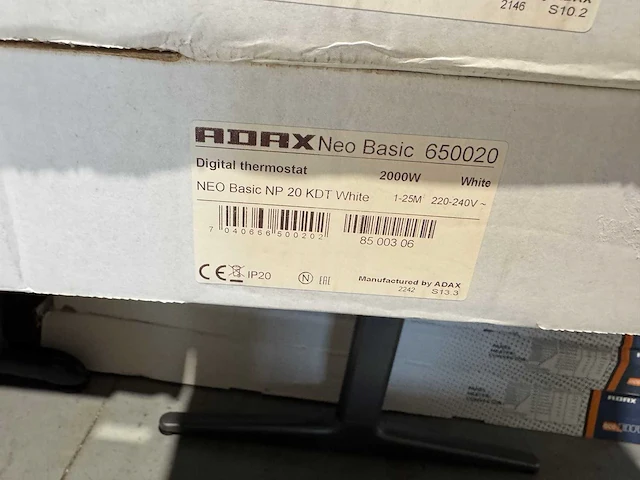 Adax - basic np 20 kdt - elektrische convector warmtepaneel (2x) - afbeelding 4 van  4