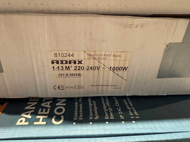 Adax - clea h 0.8 kwt - elektrische convector warmtepaneel (3x) - afbeelding 4 van  5